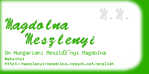 magdolna meszlenyi business card